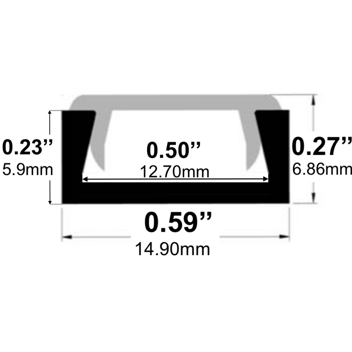 LED Channel - 981ASL - Ultra Surface, 10 ft - Silver