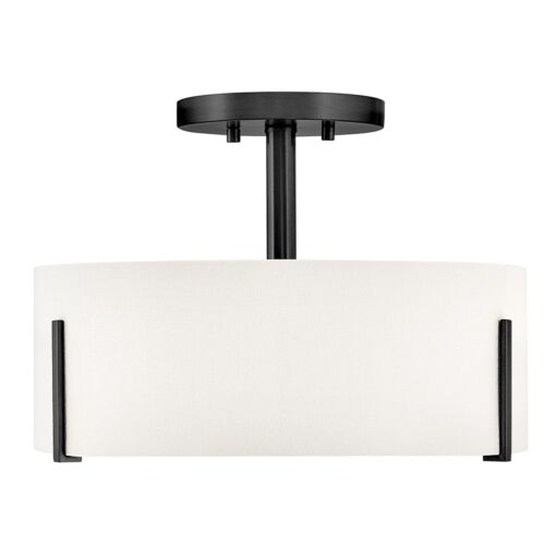 Halle 47571BK New Medium Semi-Flush Mount - Black