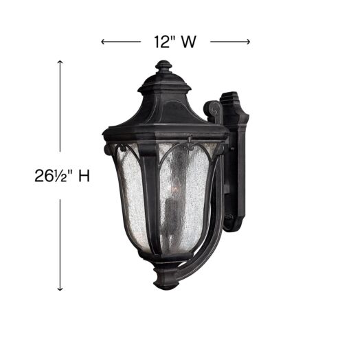 Trafalgar 1319MB Large Wall Mount Lantern - Black