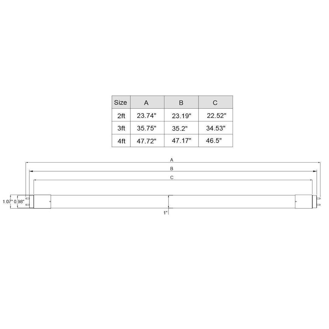 2' T8 Triple Fit Tubes