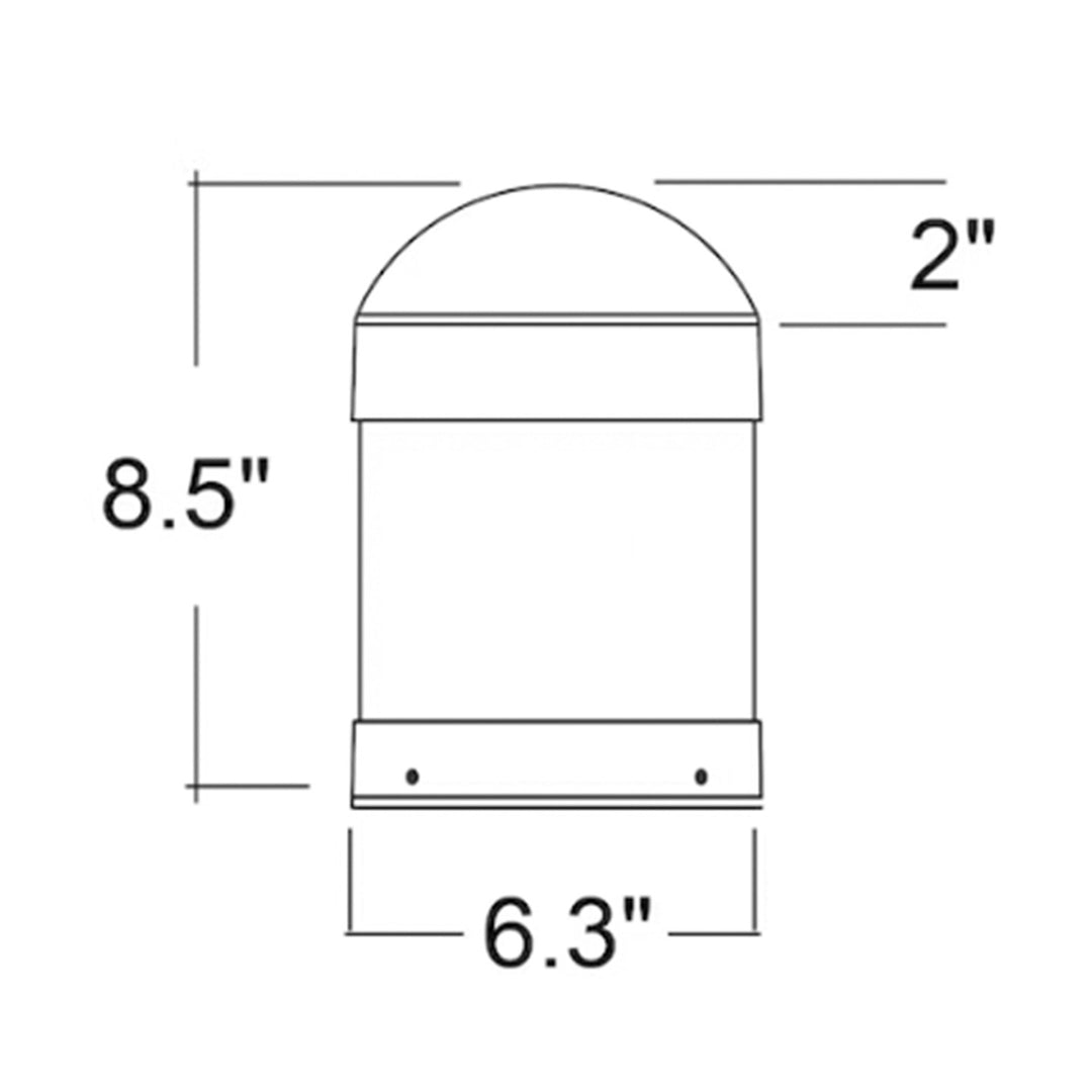 Bollard Head: Round Cone Dome Top 5-CCT Selectable 22W/16W/12W - Black