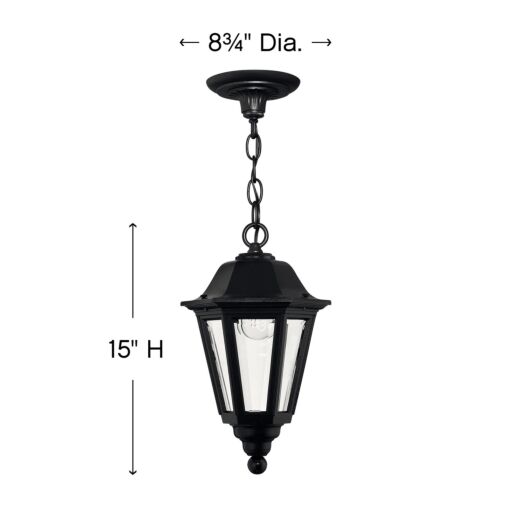 Manor House 1412BK - Medium Hanging Lantern - Black