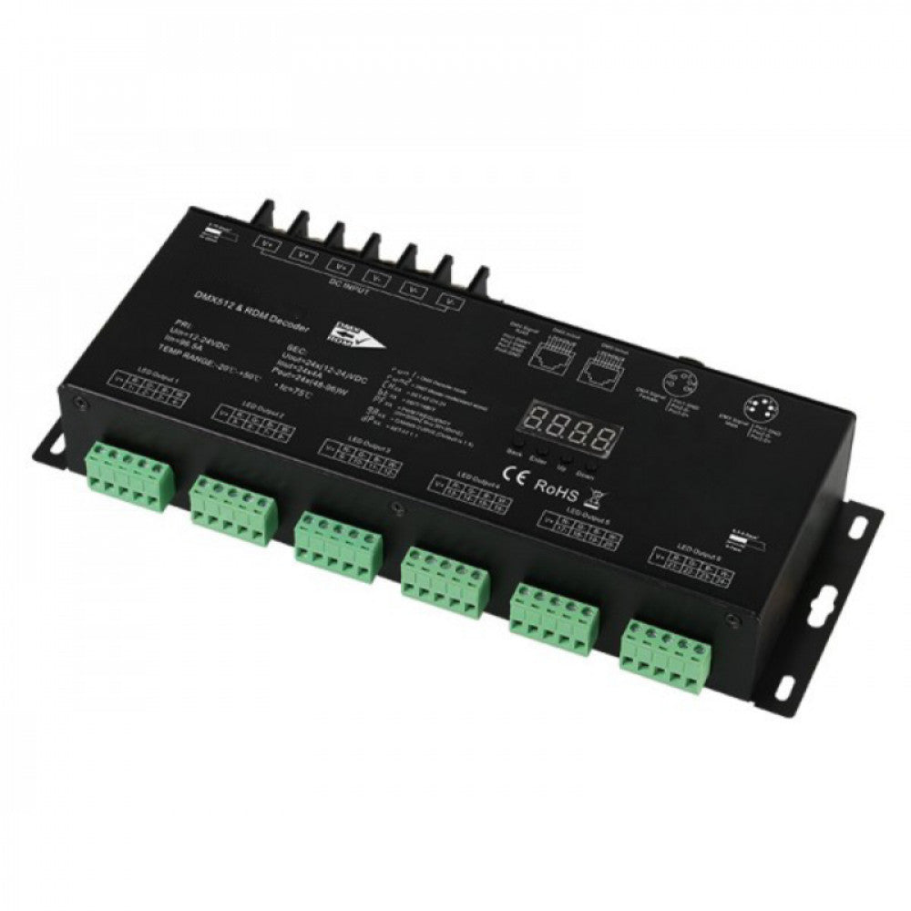 Richee Lighting - 24 Ch 4A Rgbw Dmx Decoder - Black