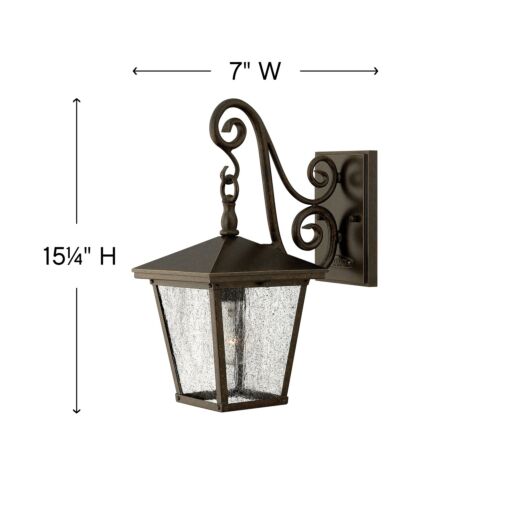 Trellis 1430RB Small Wall Mount Lantern - Bronze