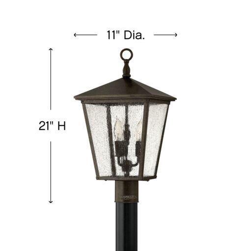 Trellis 1431RB - Large Post Top or Pier Mount Lantern - Bronze