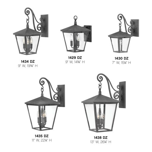 Trellis 1434DZ - Medium Wall Mount Lantern - Grey