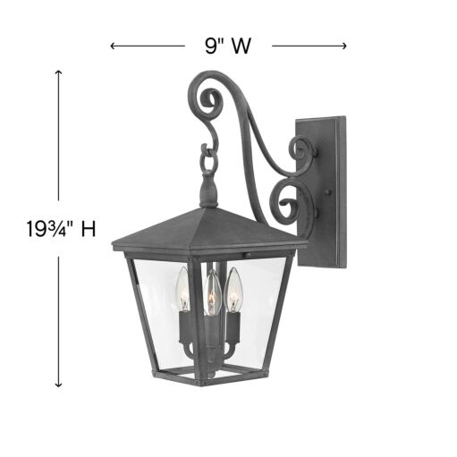 Trellis 1434DZ - Medium Wall Mount Lantern - Grey