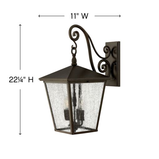 TrelliTrellis 1435RB Large Wall Mount Lantern - Bronze