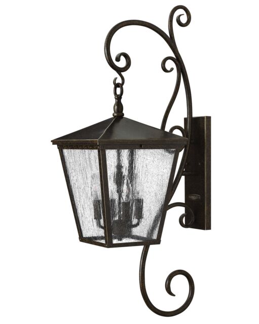 Trellis 1436RB-LL - Large Wall Mount Lantern with Scrol - Bronze