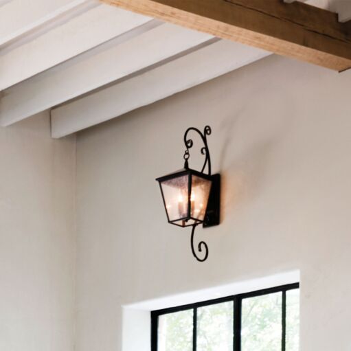 Trellis 1436RB - Large Wall Mount Lantern with Scroll - Bronze