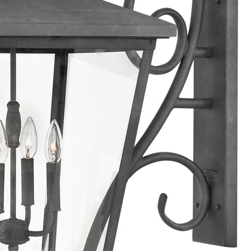 Trellis 1439DZ - Extra Large Wall Mount Lantern with Scroll - Grey