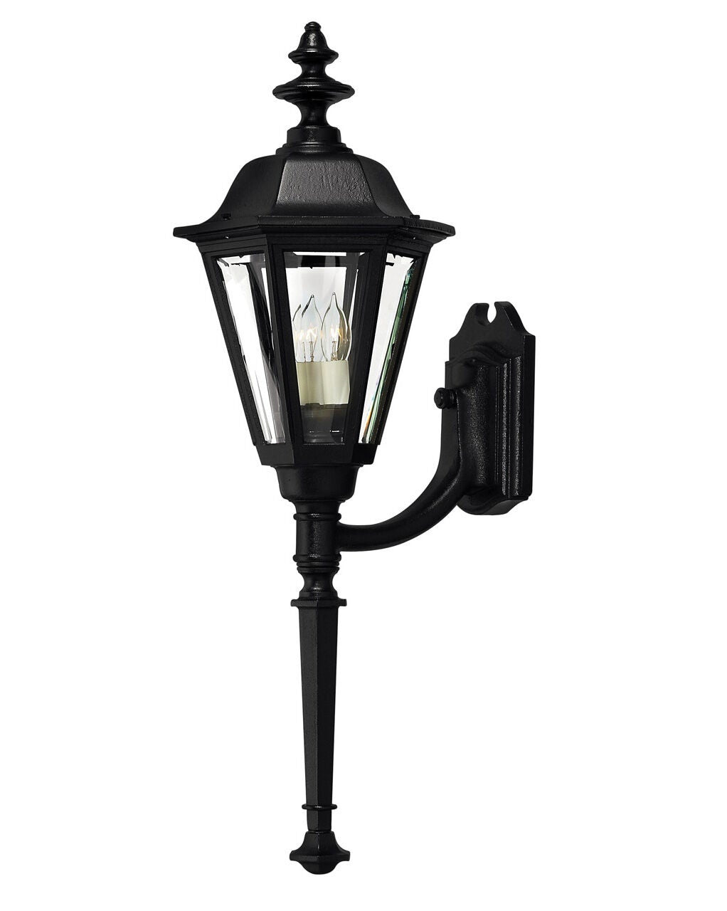 Manor House 1440BK Large Wall Mount Lantern with Tail - Black