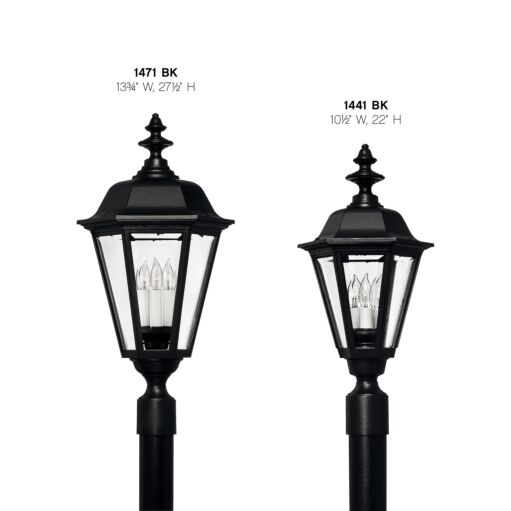 Manor House 1441BK - Large Post Top or Pier Mount Lantern - Black