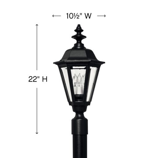 Manor House 1441BK - Large Post Top or Pier Mount Lantern - Black