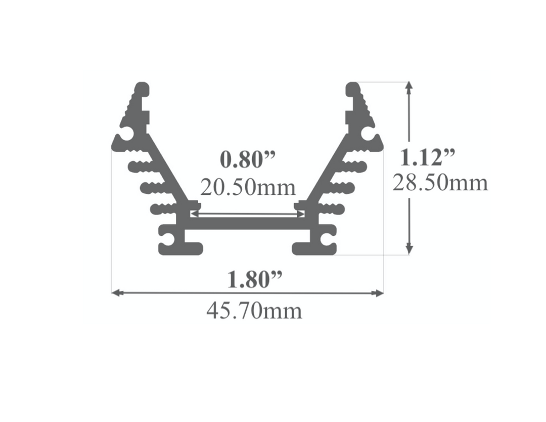 LED Channel - 702ASL - Surface, 8 ft - Silver