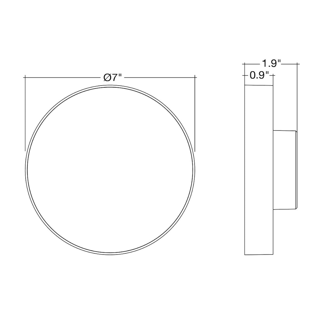 7" Round Surface Mount: Trimless-Line 5-CCT Select 15W - White