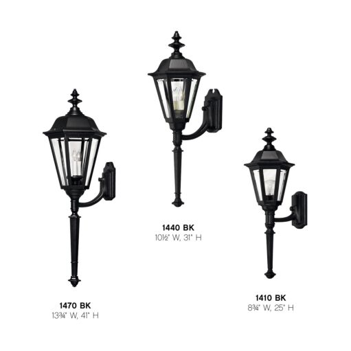 Manor House 1470BK - Double XL Wall Mount Lantern - Black