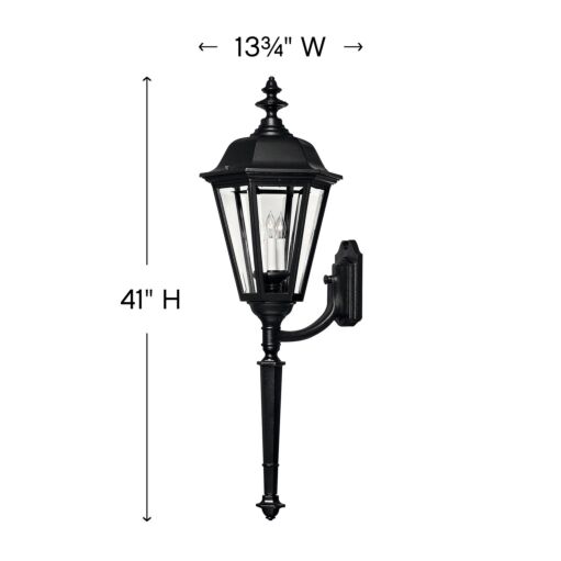 Manor House 1470BK - Double XL Wall Mount Lantern - Black