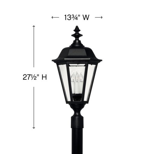 Manor House 1471BK - Extra Large Post or Pier Mount Lantern - Black