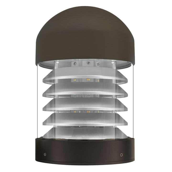 Bollard Head: Round Louver Dome Top 5-CCT Selectable 22W/16W/12W - Bronze