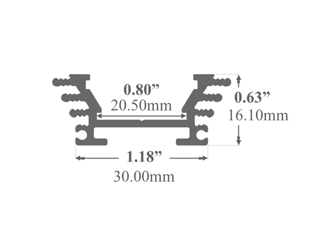 LED Channel - 703ASL - Surface, 10 ft - Silver