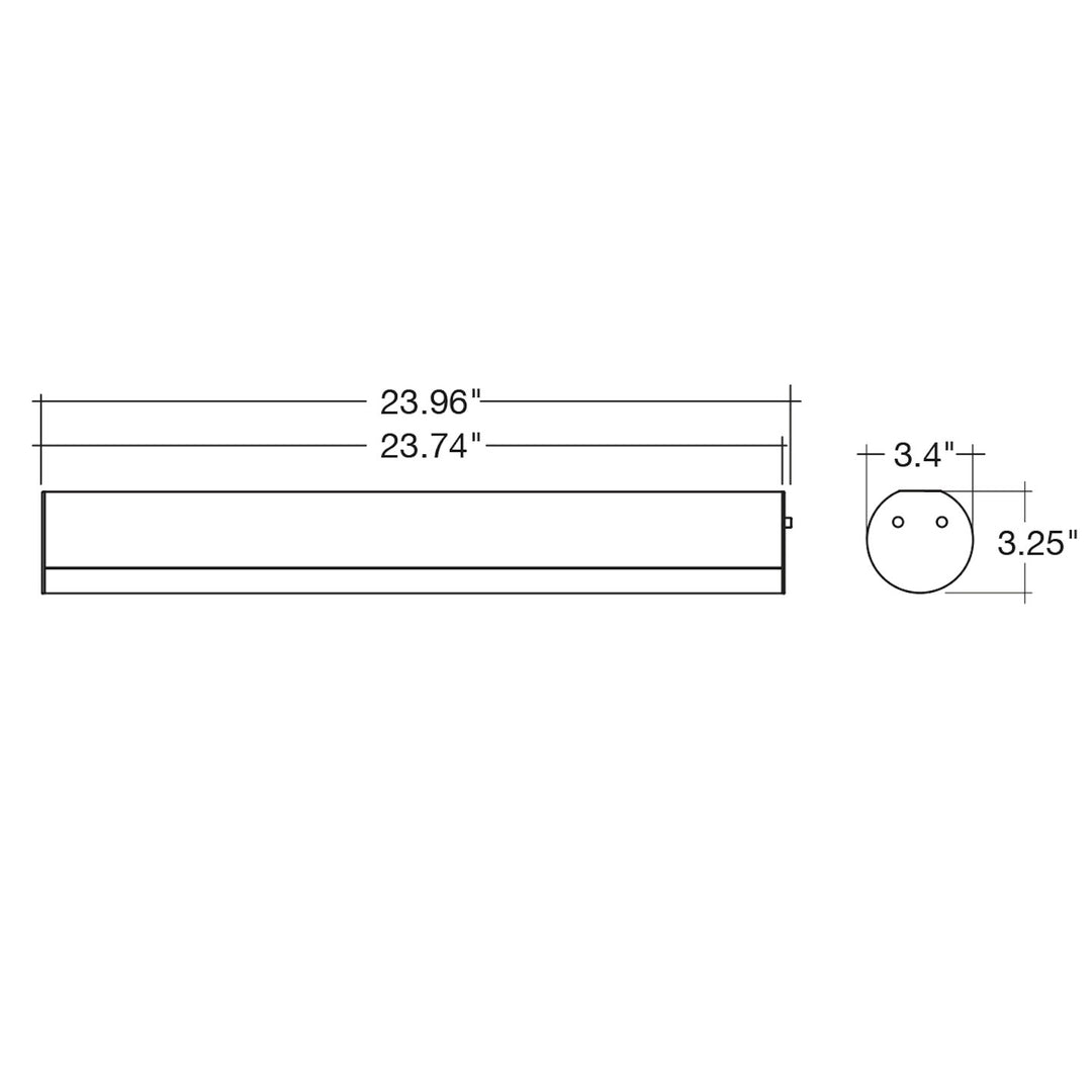 2' LED Suspended Tubular Linear: Arcy-Line, 20W, 4CCT, Downlight Only - White