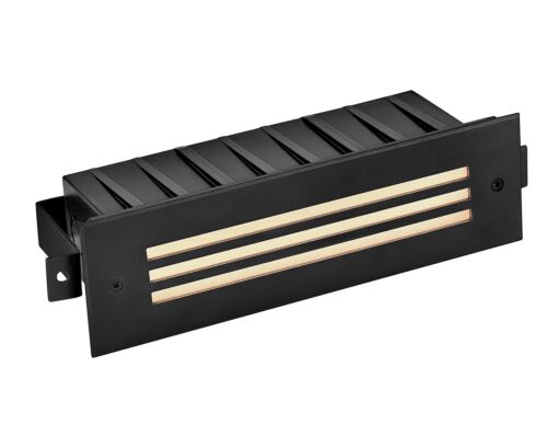 15335SSB - New 12V LED Large Louvered Brick Light - Black