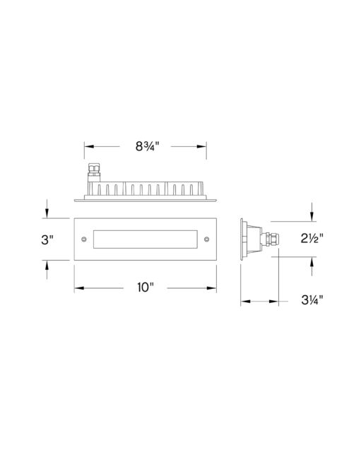 15345SSB - 2V LED Large Flat Brick Light - Black