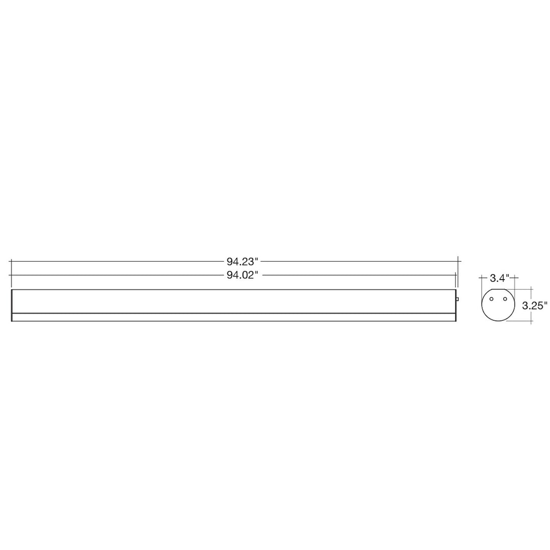 8' LED Suspended Tubular Linear: Arcy-Line, 80W, 4CCT, Downlight Only - White