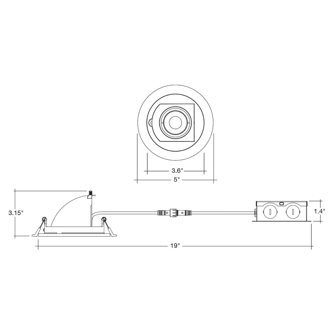 4" Scoop Downlight (Canless) White Round Module 5-CCT Select 12W - White