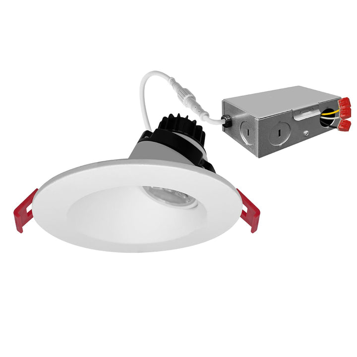 4" Regressed Gimbal Downlight for Sloped Ceilings (Canless) Round 5-CCT Selectable 8W - White