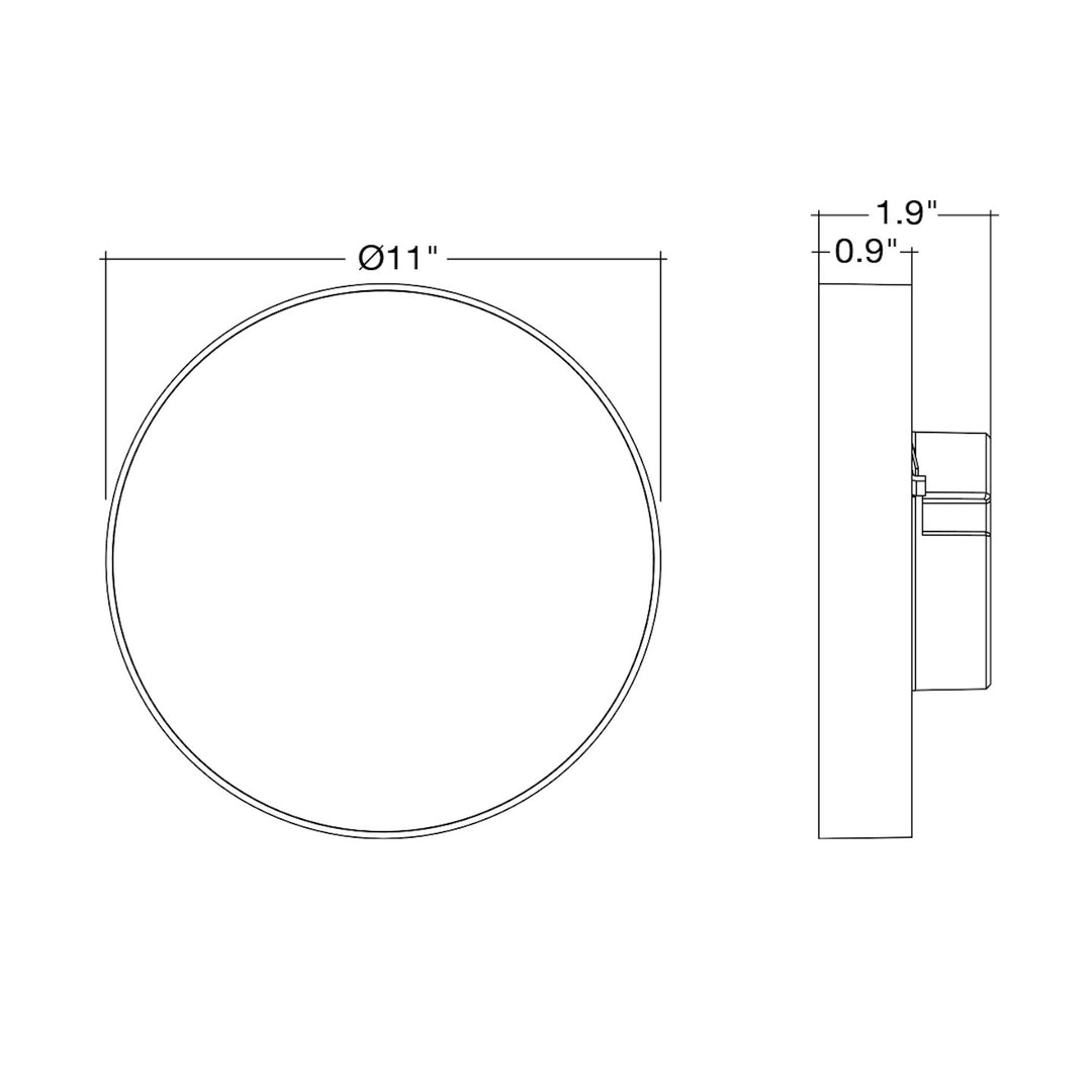 11" Round Surface Mount: Trimless-Line 5-CCT Select 20W - White