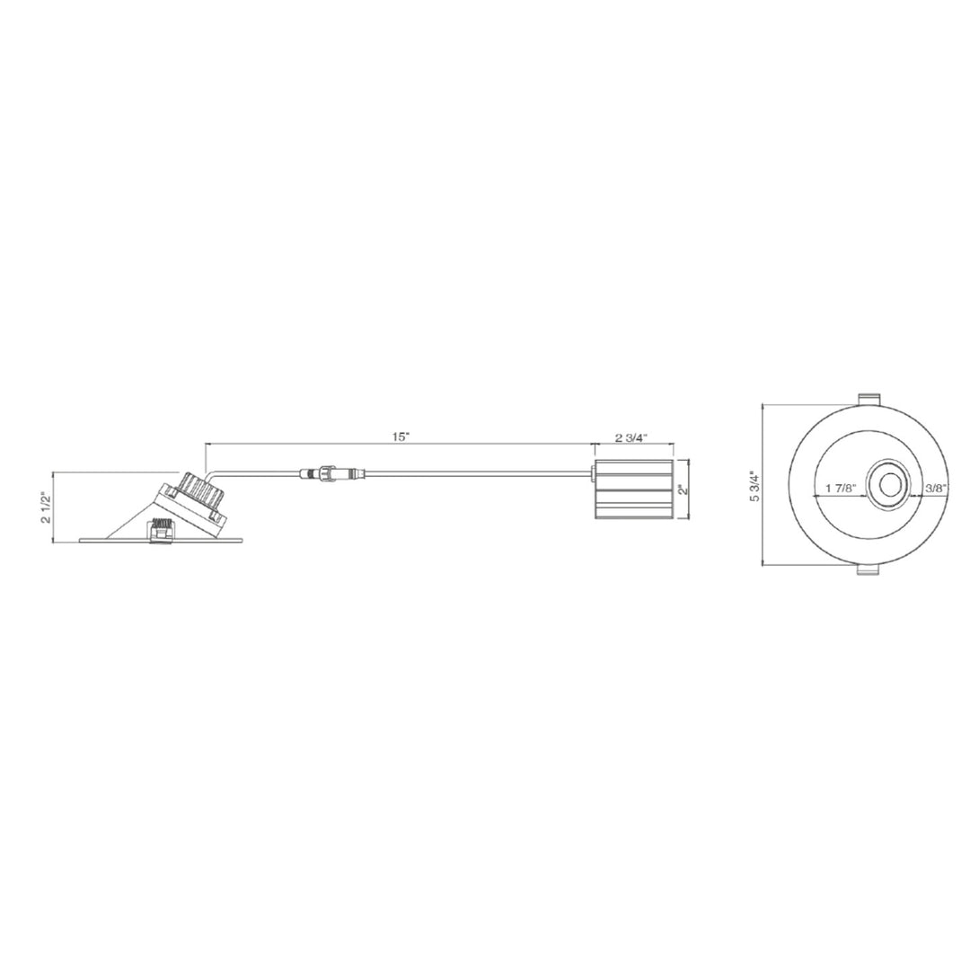 4" Regressed Gimbal Downlight for Sloped Ceilings (Canless) Round 5-CCT Selectable 8W - White