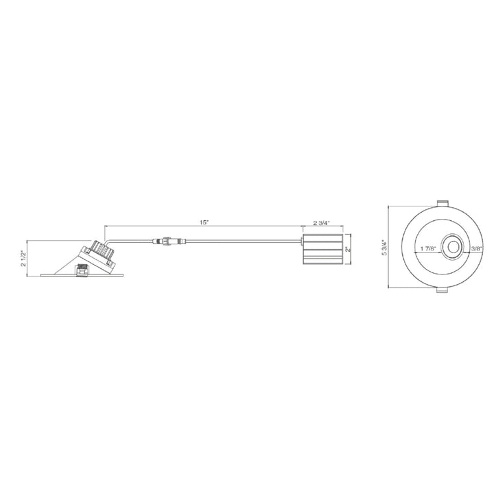 4" Regressed Gimbal Downlight for Sloped Ceilings (Canless) Round 5-CCT Selectable 8W - White