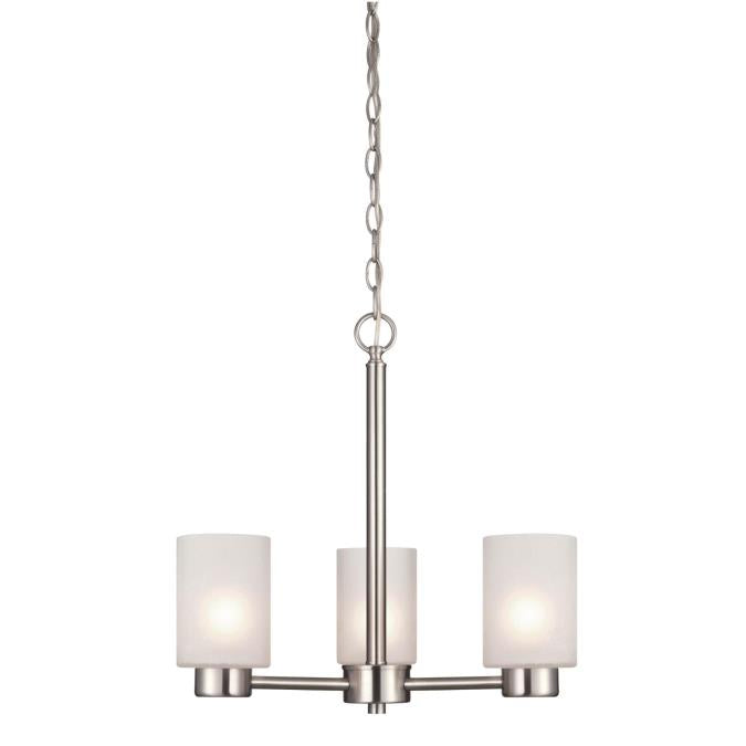 Westing House - Sylvestre Three-Light, Base E26 Medium - Brushed Nickel