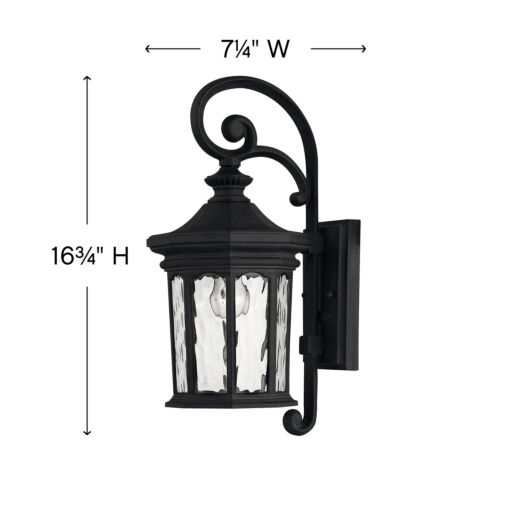 Raley 1600MB - Small Wall Mount Lantern - Black