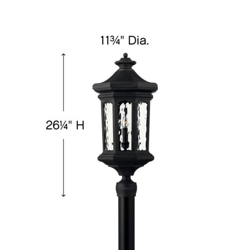 Raley 1601MB - Large Post Top or Pier Mount Lantern - Black