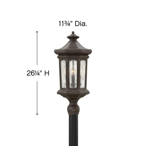 Raley 1601OZ - Large Post Top or Pier Mount Lantern - Oil Rubbed Bronze