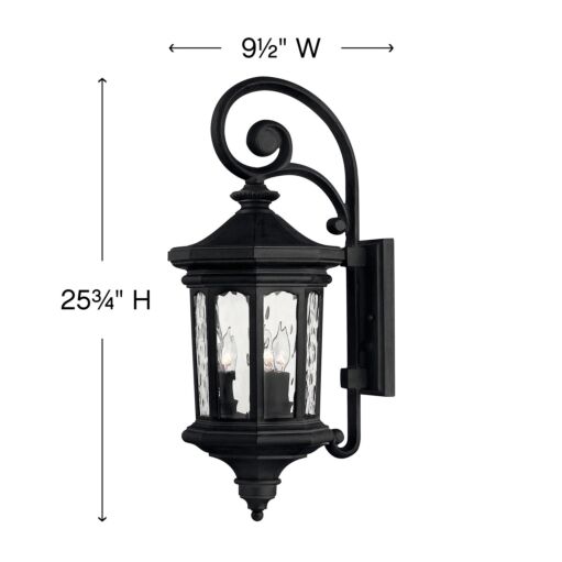 Raley 1604MB - Medium Wall Mount Lantern - Black