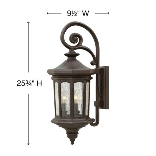 Raley 1604OZ - Medium Wall Mount Lantern - Oil Rubbed Bronze