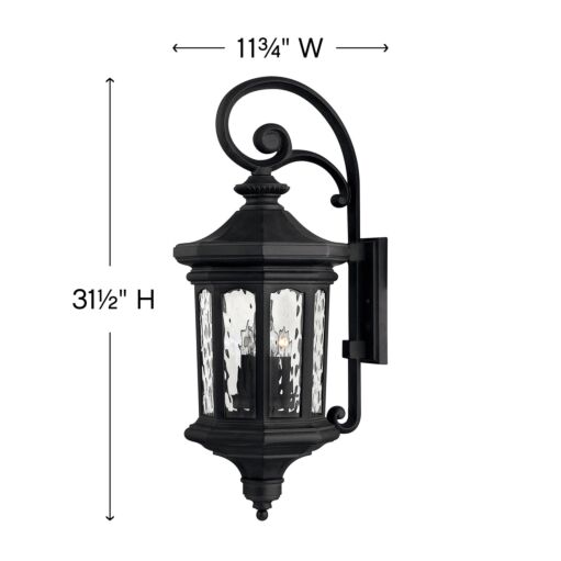 Raley 1605MB - Large wall Mount Lantern - Black