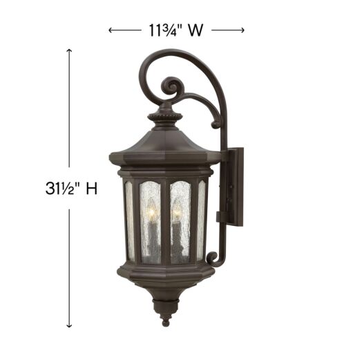 Raley 1605OZ - Large wall Mount Lantern - Oil Rubbed Bronze