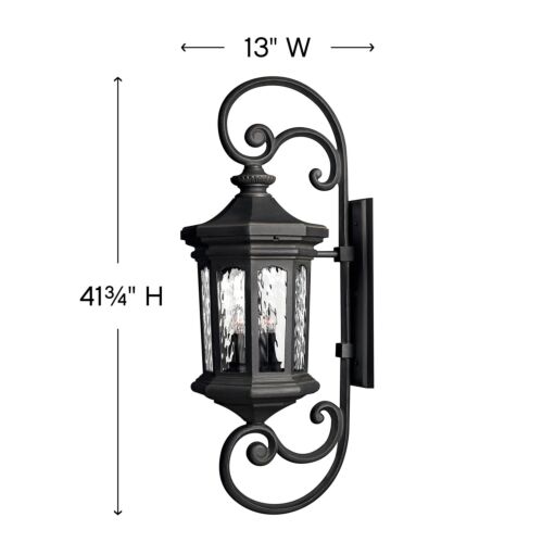 Raley 1609MB - Double XL Wall Mount Lantern - Black