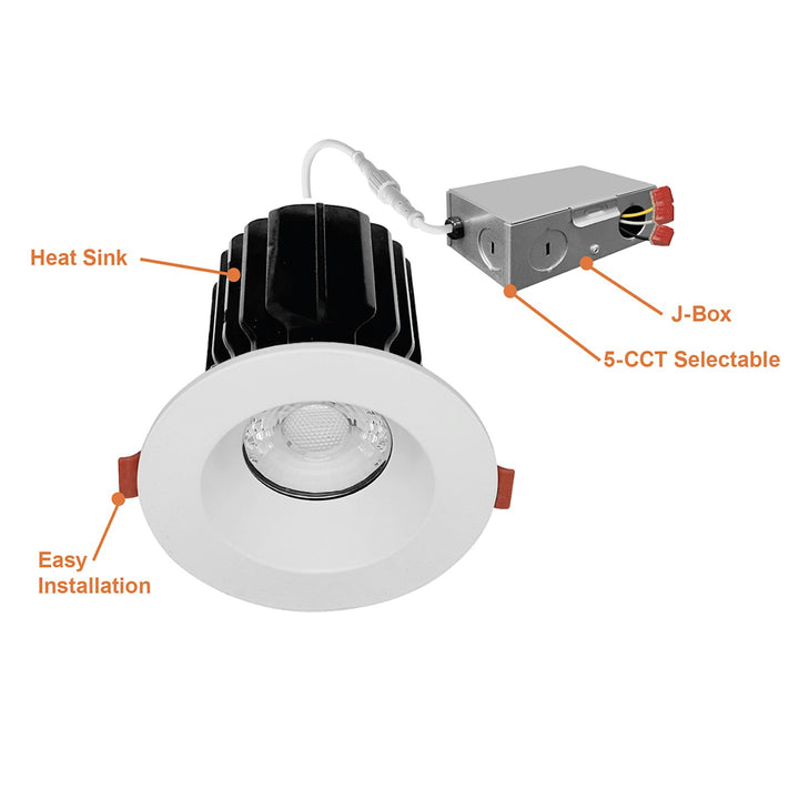 3" Regressed Downlight - SnapTrim-Line 5-CCT Select 15W - White