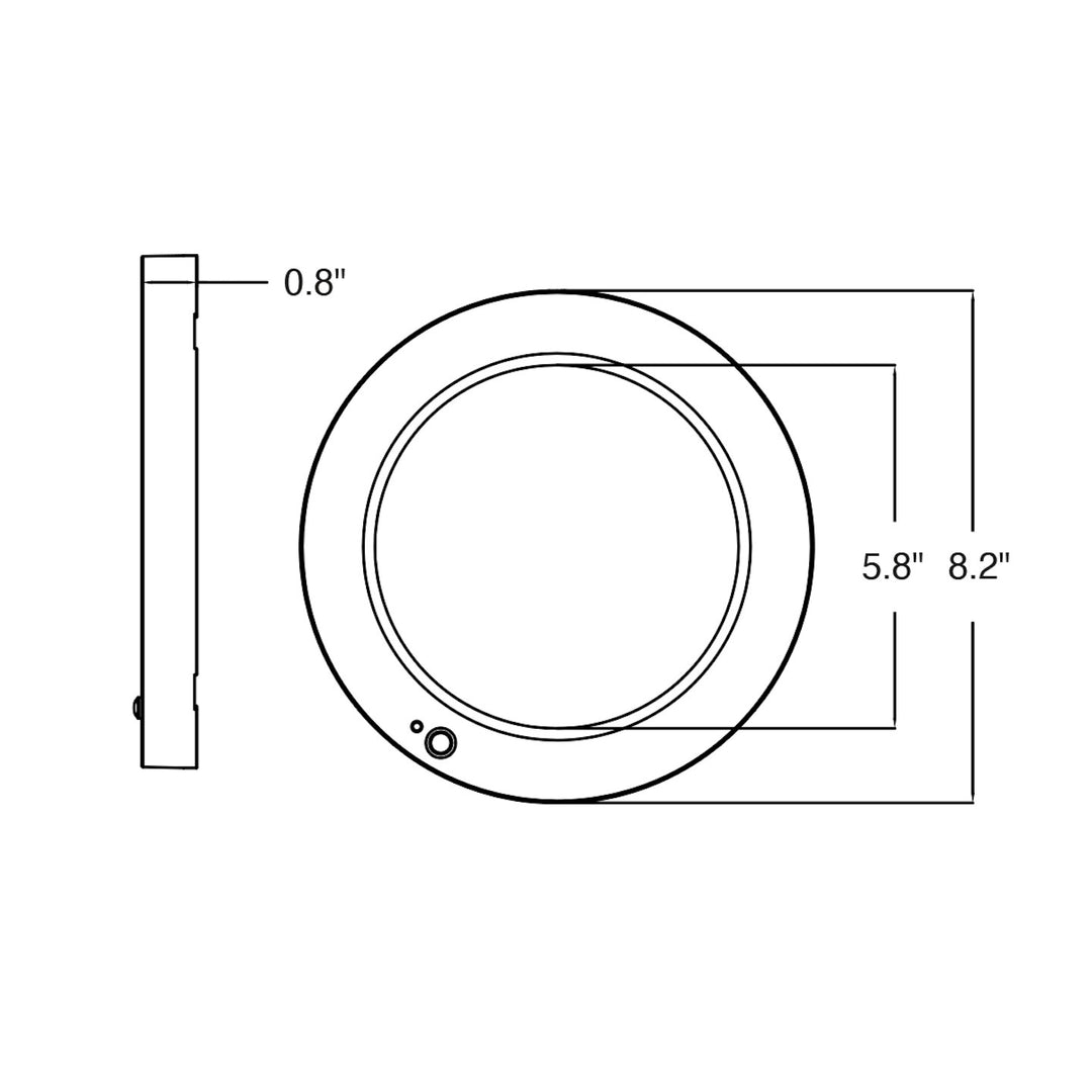 7" Slim-Line Surface Mount Round Bi-Level Motion Sensor 5-CCT Selectable 13W - White