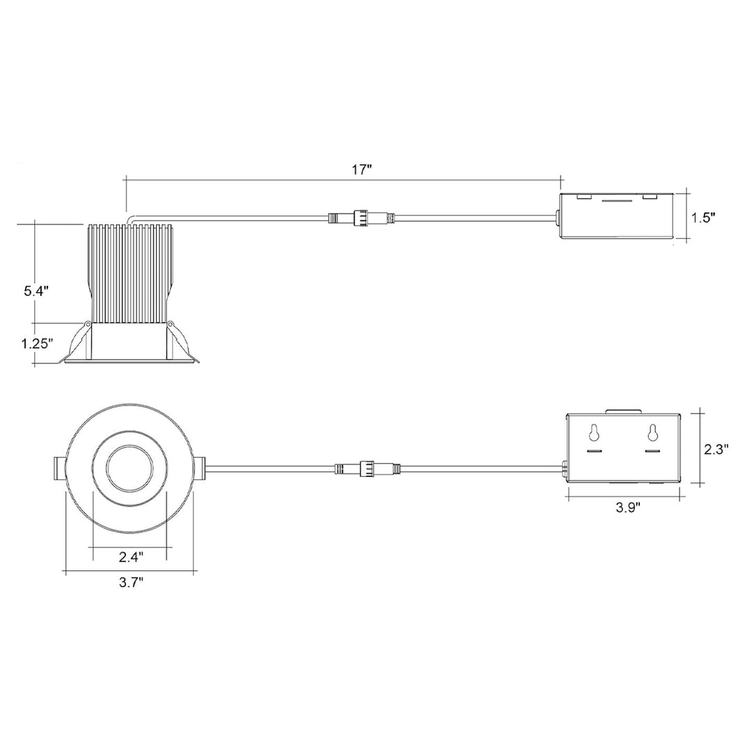 3" Regressed Downlight - SnapTrim-Line 5-CCT Select 15W - White