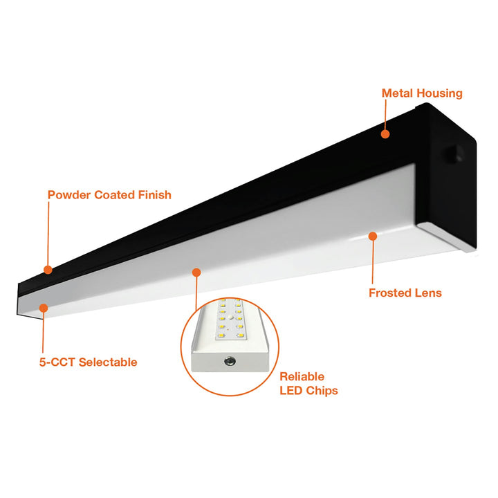 C-Line: Eco Linear Fixture 5-CCT & 3-Power Selectable 50W/40W/30W - White