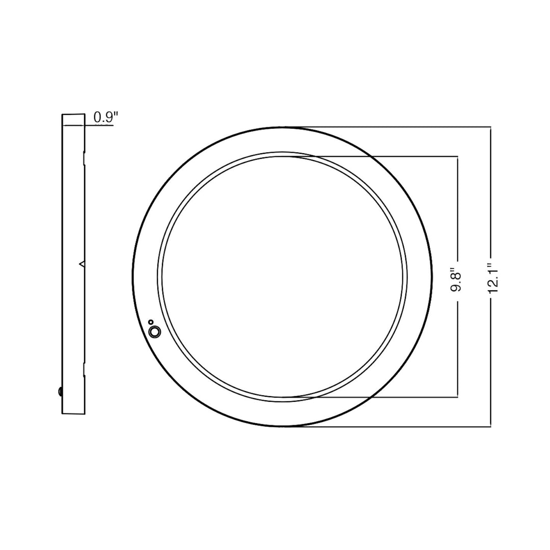 12" Slim-Line Surface Mount Round Bi-Level Motion Sensor 5-CCT Selectable 23W - White