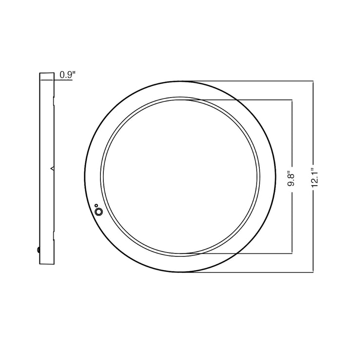 12" Slim-Line Surface Mount Round Bi-Level Motion Sensor 5-CCT Selectable 23W - White