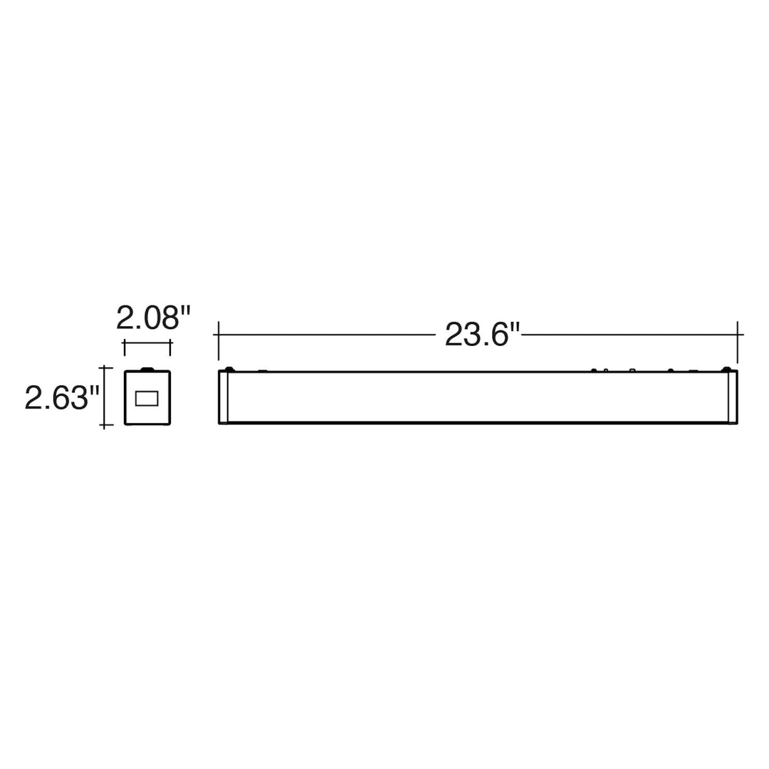 C-Line: 2' Suspended Linear W/ Uplight 5-CCT 3-Power Selectable 25W/20W/15W  - White